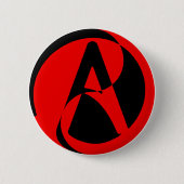 Atheïstisch symbool ronde button 5,7 cm (Voorkant)