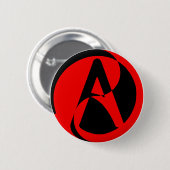 Atheïstisch symbool ronde button 5,7 cm (Voorkant /achterkant)