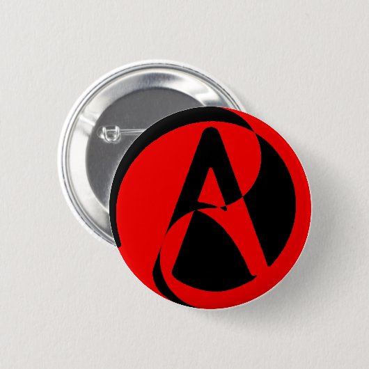 Atheïstisch symbool ronde button 5,7 cm (Voorkant /achterkant)