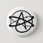 Atheïstisch symbool ronde button 5,7 cm (Voorkant)