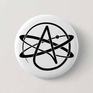 Atheïstisch symbool ronde button 5,7 cm