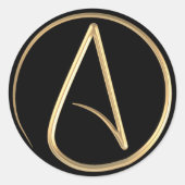 Atheïstisch symbool ronde sticker (Voorkant)