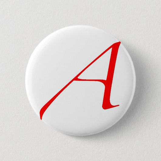 Atheïstisch symbool (rood A) Ronde Button 5,7 Cm (Voorkant)