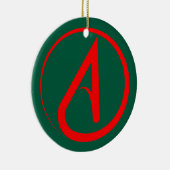 Atheïstisch Symbool Rood Keramisch Ornament (Rechts)