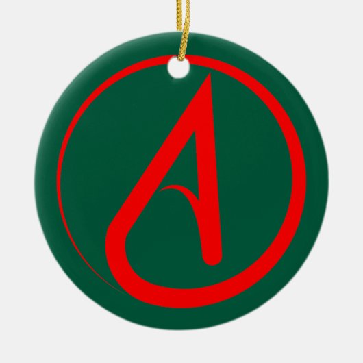 Atheïstisch Symbool Rood Keramisch Ornament (Voorkant)
