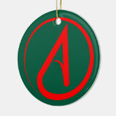 Atheïstisch Symbool Rood Keramisch Ornament (Links)