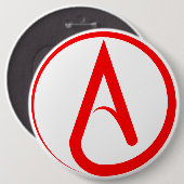 Atheïstisch Symbool Rood Ronde Button 6,0 Cm (Voorkant /achterkant)