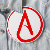 Atheïstisch Symbool Rood Ronde Button 6,0 Cm (In situ)