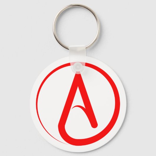Atheïstisch Symbool Rood Sleutelhanger (Voorkant)
