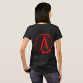 Atheïstisch Symbool Rood T-shirt (Achterkant volledig)