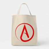 Atheïstisch symbool rood tote bag (Achterkant)