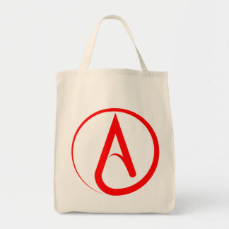 Atheïstisch symbool rood tote bag
