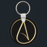 Atheïstisch symbool sleutelhanger<br><div class="desc">LET OP: HET ATHEÏSTISCH SYMBOOL IS EEN AFBEELDING MET EEN METALEN EFFECT. HET IS GEEN METAAL. Dit bijzondere Atheïstisch symbool is een gestileerde letter "A",  die een zeer ruimtetijdperk uiterlijk heeft. Atheïsme is geen ongeloof in God. Een gebrek aan geloof in goden en bovennatuurlijke wezens.</div>