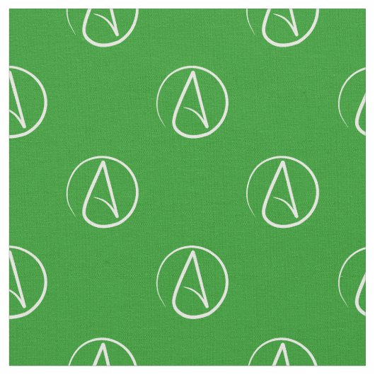 Atheïstisch symbool: wit op groen stof (Close Up)