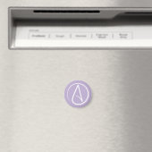 Atheïstisch symbool: wit op lavender magneet (Insitu (Vaatwasser))