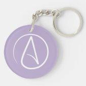 Atheïstisch symbool: wit op lavender sleutelhanger (Achterkant)