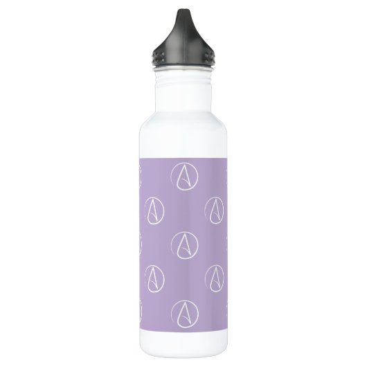 Atheïstisch symbool: wit op lavender waterfles  (Links)
