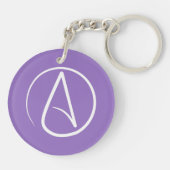 Atheïstisch symbool: wit op paars sleutelhanger (Achterkant)