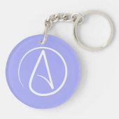 Atheïstisch symbool: wit op periwinkle sleutelhanger (Achterkant)