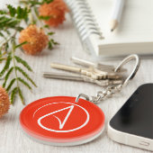 Atheïstisch symbool: wit op rood sleutelhanger (Voorkant Rechts)