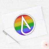 Atheïstisch symbool wit over regenboog ronde sticker (Envelop)