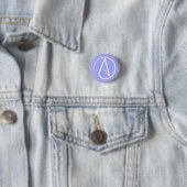 Atheïstisch symbool: witte rand ronde button 3,2 cm (In situ)