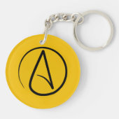 Atheïstisch symbool: zwart op geel sleutelhanger (Achterkant)