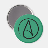 Atheïstisch symbool: zwart op groen magneet (Voorkant / Achterkant)