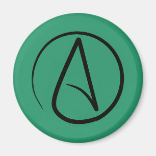 Atheïstisch symbool: zwart op groen magneet