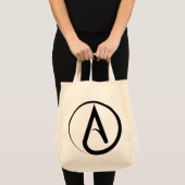 Atheïstisch symbool zwart tote bag (Voorkant (product))
