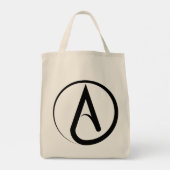 Atheïstisch symbool zwart tote bag (Achterkant)