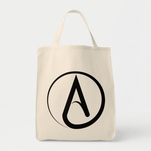 Atheïstisch symbool zwart tote bag (Voorkant)