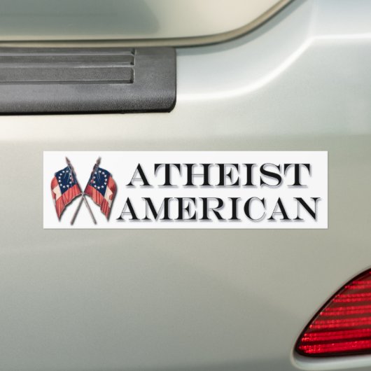 Atheïstische Amerikaan met vlaggen Bumpersticker (Op auto)