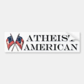 Atheïstische Amerikaan met  vlaggen Bumpersticker (Voorkant)