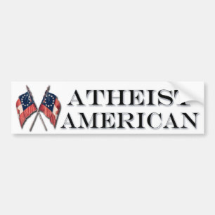 Atheïstische Amerikaan met vlaggen Bumpersticker