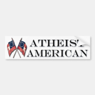 Atheïstische Amerikaan met  vlaggen Bumpersticker