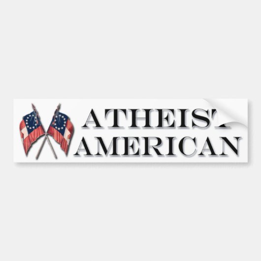 Atheïstische Amerikaan met  vlaggen Bumpersticker (Voorkant)