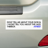 Atheïstische Bumpersticker (Op auto)