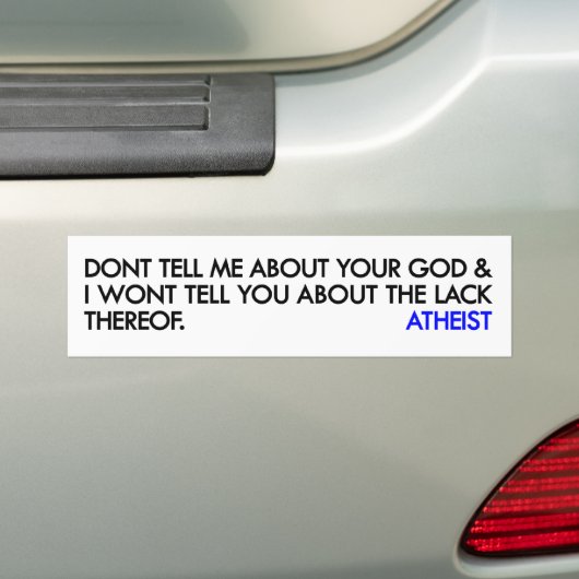 Atheïstische Bumpersticker (Op auto)