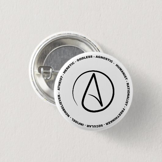 Atheïstische Button (Voorkant /achterkant)