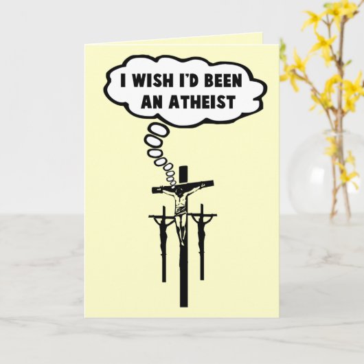 Atheïstische humor kaart (Gele Bloem)