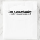 Atheïstische humor ovale sticker (Tas)