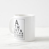 Atheïstische oogtest koffiemok (Voorkant links)