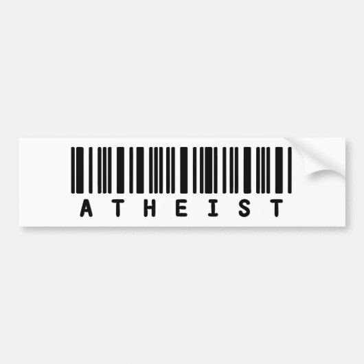 Atheïstische streepjescode bumpersticker (Voorkant)