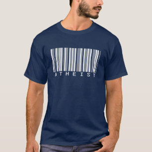Atheïstische streepjescode T-Shirt voor donkere kl