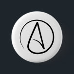 Atheïstische symboolpop ronde button 5,7 cm<br><div class="desc">Stel je een atheïst voor aan de wereld</div>
