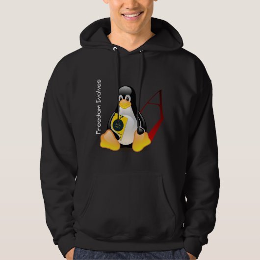 Atheïstische Tux (Vrijheidsgolven) Hoodie (Voorkant)