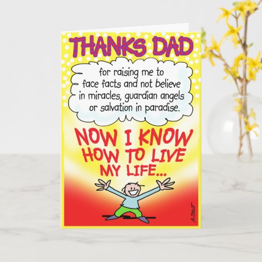 Atheïstische VADERDAG Kaart (Gele Bloem)