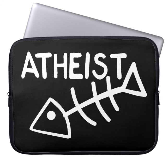 Atheïstische vis laptop sleeve (Voorkant)