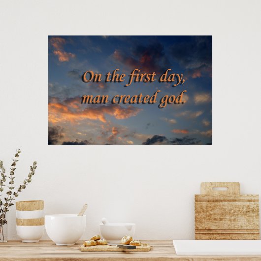 atheïstische wolken poster (Keuken)